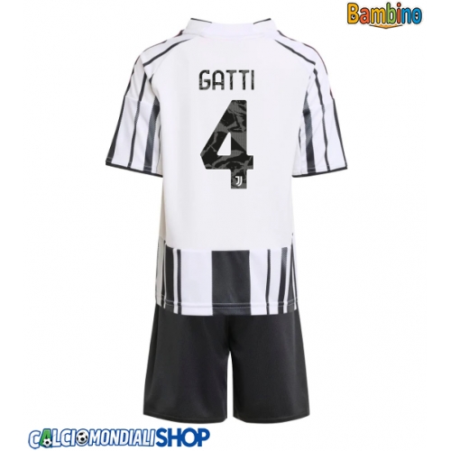 Maglie da calcio Juventus Federico Gatti #4 Prima Maglia Bambino 2025-26 Manica Corta + Pantaloni corti)